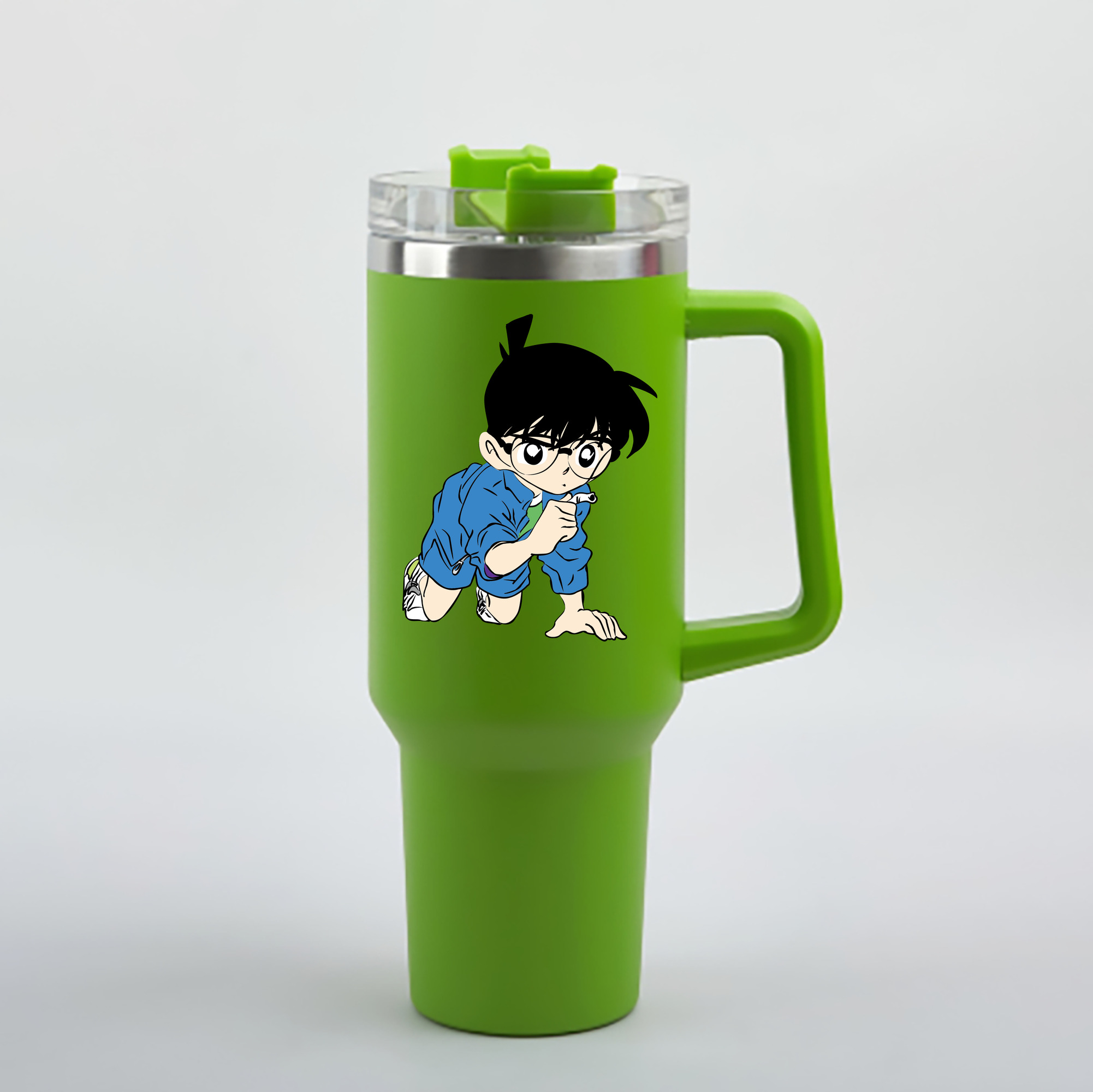 （画像用） 名探偵コナン 江戸川 コナン Detective Conan Conan Edogawa 1200mL車用タンブラー - クリスタルステッカー（プラスチックストロー付き）